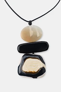 LEATHER RESIN CORD NECKLACE