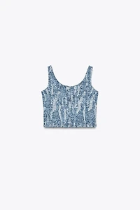 Z1975 DISTRESSED DENIM TOP