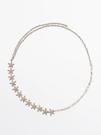 Chain belt with star rhinestones