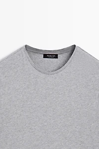 Short sleeve melange cotton T-shirt