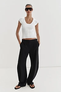 COMBINATION SLEEVE KNIT TOP