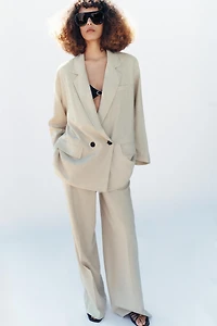 VESTE À BOUTONNAGE CROISÉ AVEC LIN