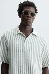 CHEMISE POLO STRUCTURÉE À CHEVRONS