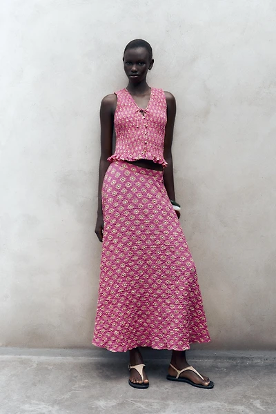 PRINTED MIDI SKIRT