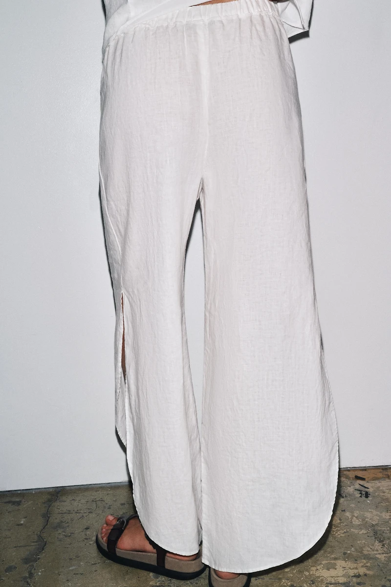 ZW COLLECTION LINEN PANTS WITH VENTS