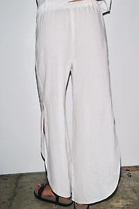 ZW COLLECTION LINEN PANTS WITH VENTS