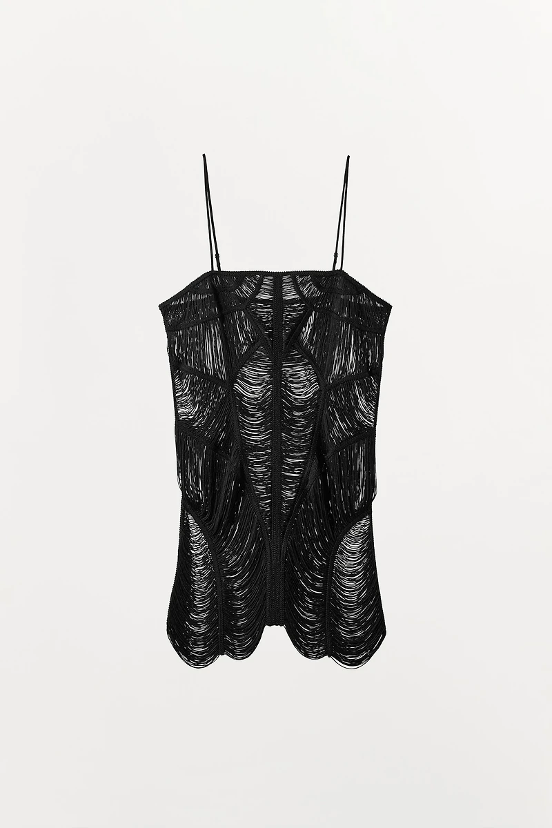 ROBE COURTE À FRANGES