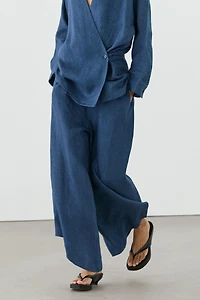 Total look linen trousers