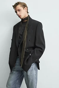 VESTE CROISÉE DE COSTUME À RAYURES TENNIS ÉDITION LIMITÉE