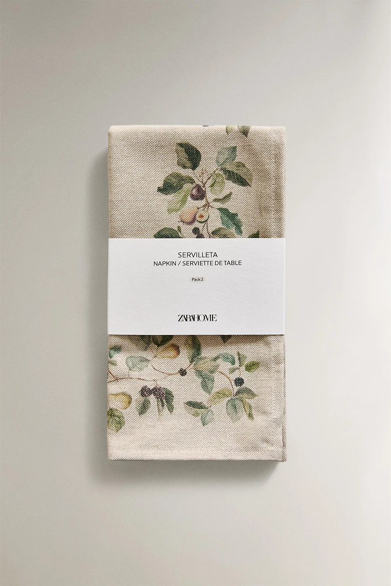 FRUIT PRINT NAPKINS (PACK OF 2)