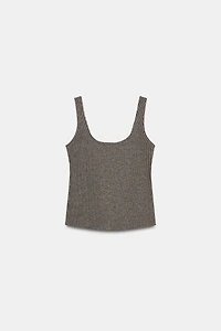 METALLIC THREAD STRAP TOP