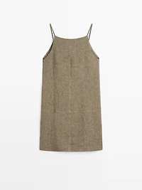 100% linen short dress