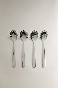 SHELL STEEL DESSERT SPOONS (PACK OF 4)