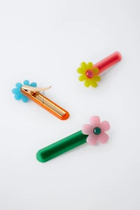 LOT DE TROIS PINCES FLEURS