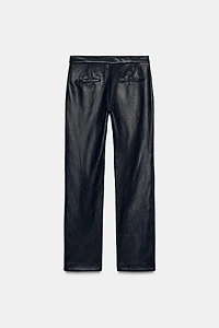 FAUX LEATHER FLARE PANTS