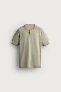 KNIT HENLEY T-SHIRT