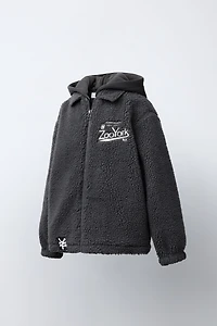 ZOO YORK® X ZARA REMOVABLE HOOD EMBROIDERED FLEECE OVERSHIRT