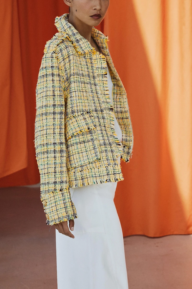ZW COLLECTION TEXTURED PLAID JACKET
