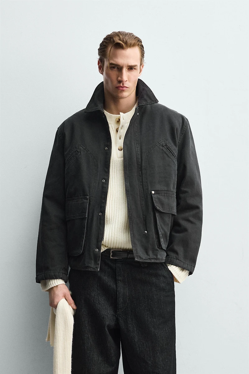 RELAXED FIT WASHED POCKET JACKET