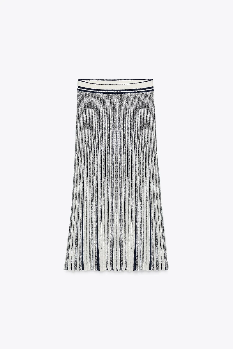 JUPE EN MAILLE COUPÉE RAYURES