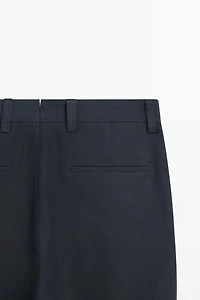 Darted 100% linen trousers