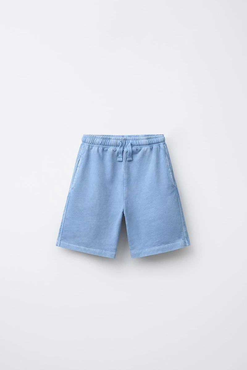 GARMENT DYE SLEEVELESS T-SHIRT AND BERMUDA SET