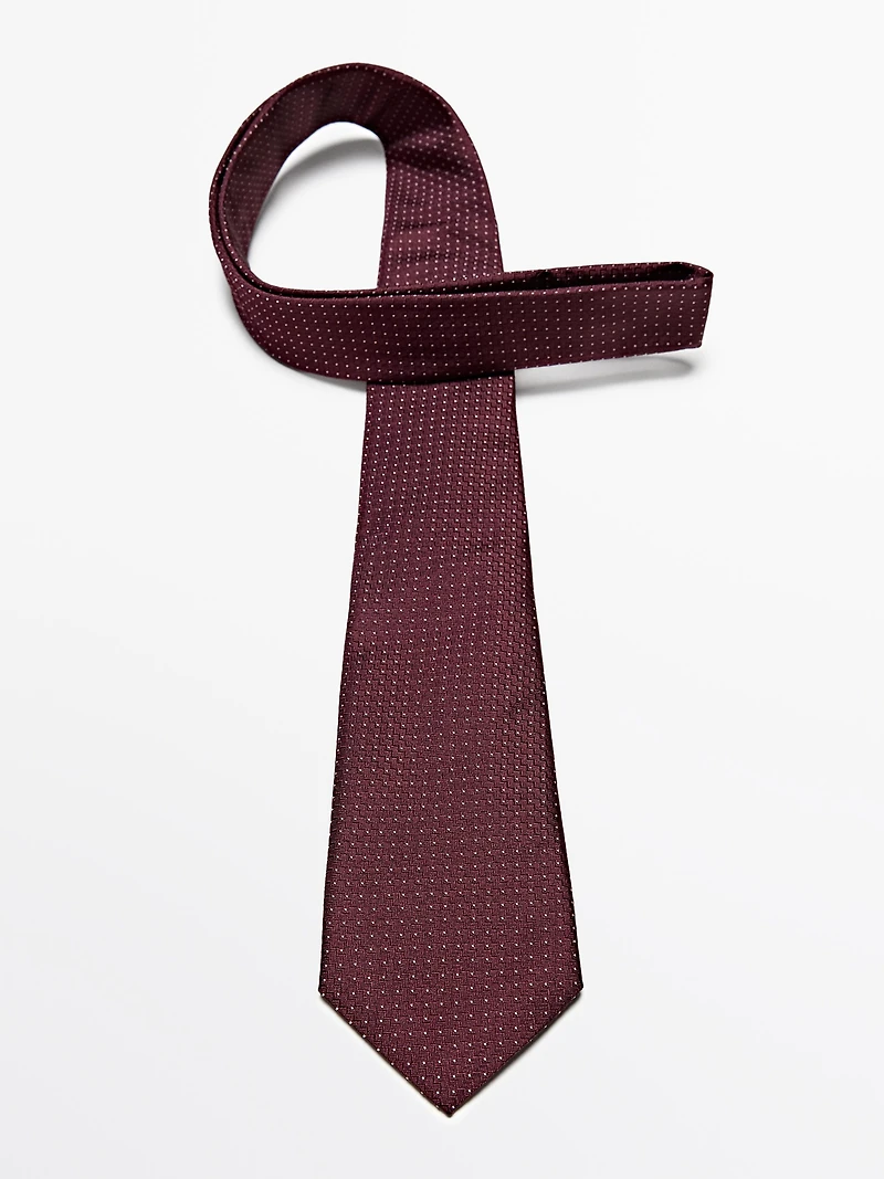 100% silk polka dot tie