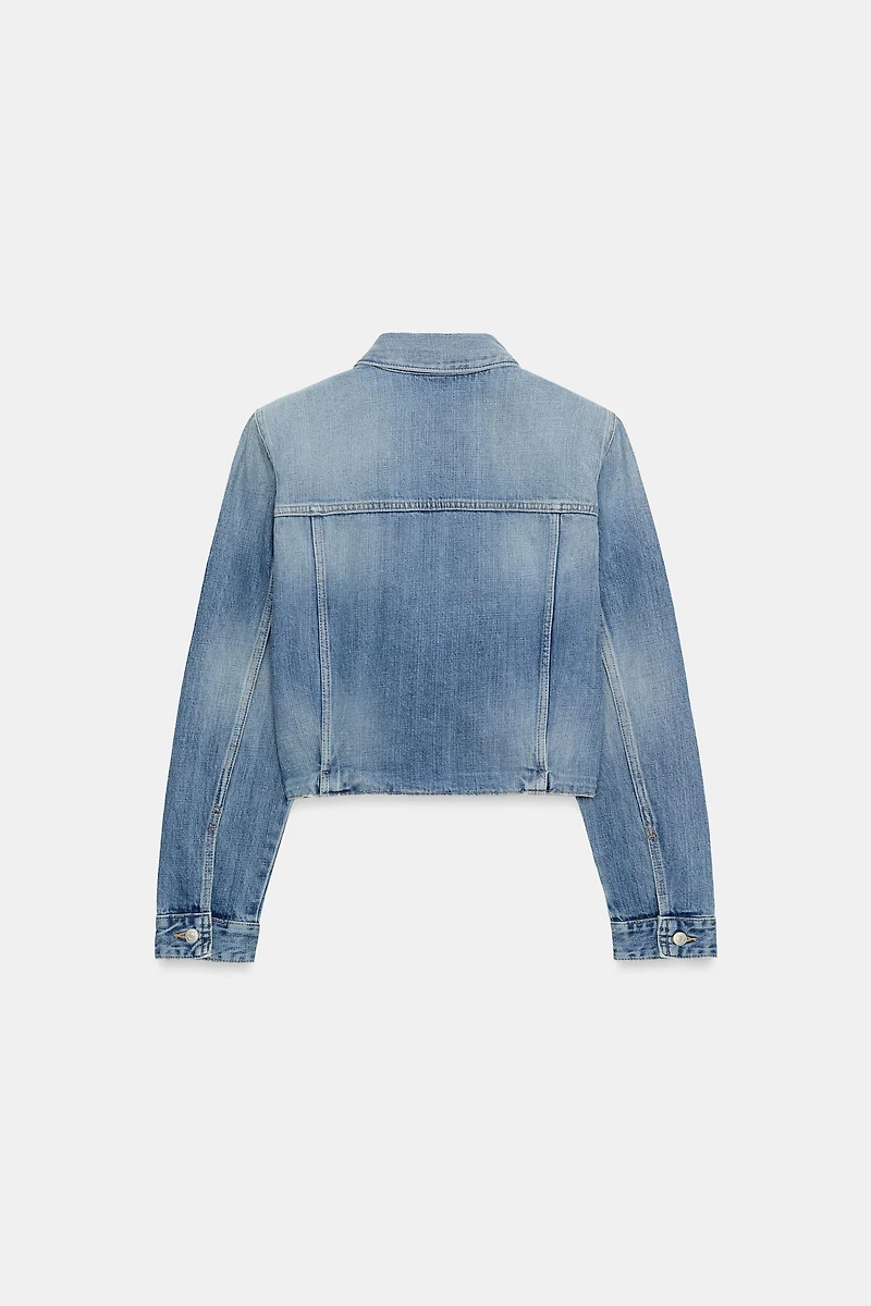 TRF DENIM JACKET WITH SHOULDER PADS