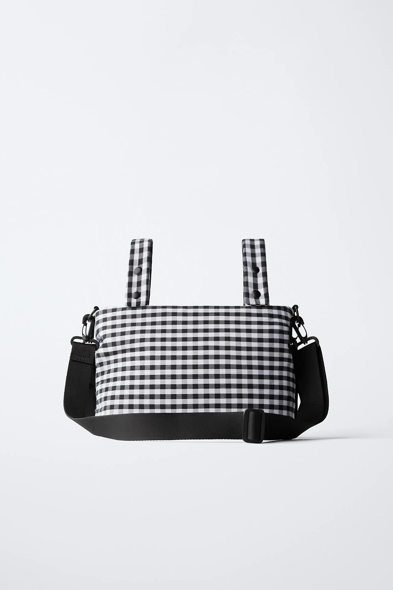 PLAID MATERNITY STROLLER BAG