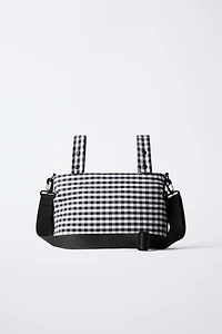 PLAID MATERNITY STROLLER BAG