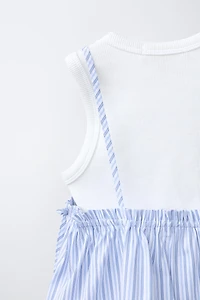 STRIPED TOP WITH RIB T-SHIRT