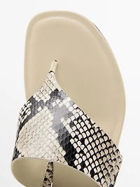Tied animal print sandals