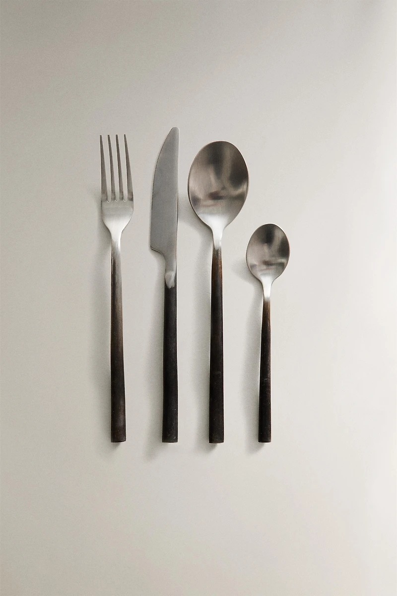 4-PIECE ANTIQUE FINISH FLATWARE SET