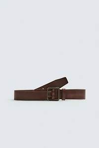 VINTAGE EFFECT LEATHER BELT