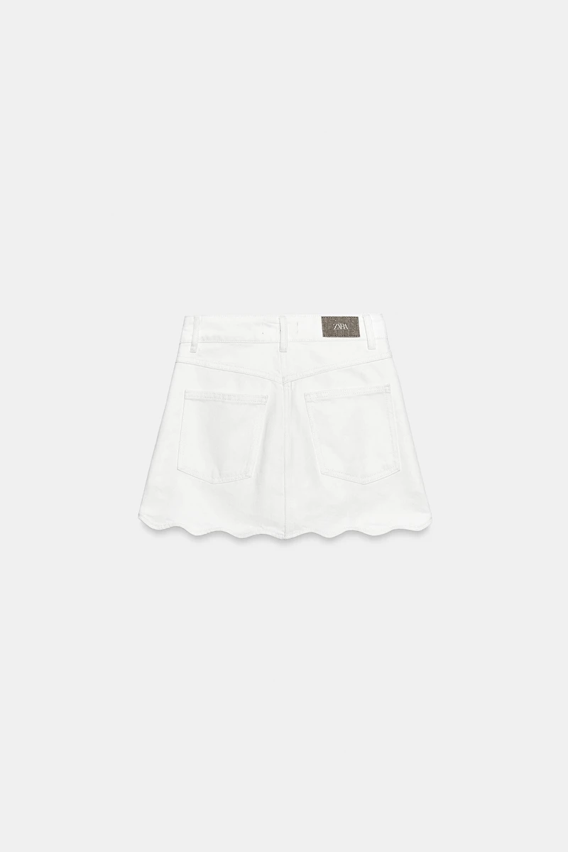 JUPE-PANTALON Z1975 EN DENIM À BASE ONDULÉE