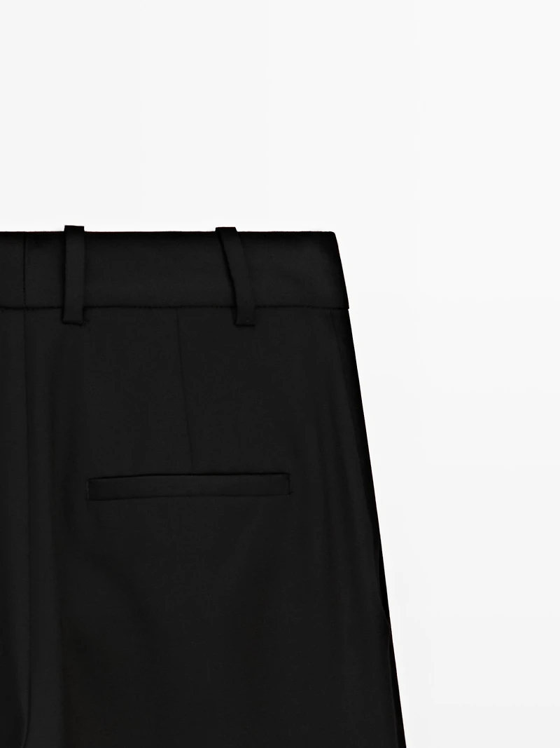 Pantalon plissé 100 % laine extra-fine