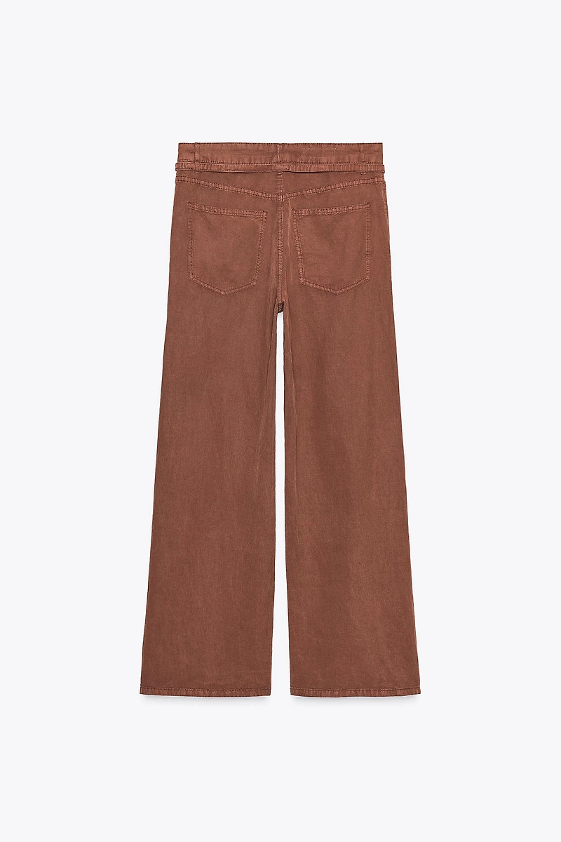 FLOWY BELTED PANTS