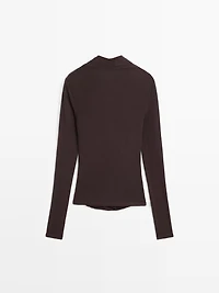 Draped long sleeve T-shirt