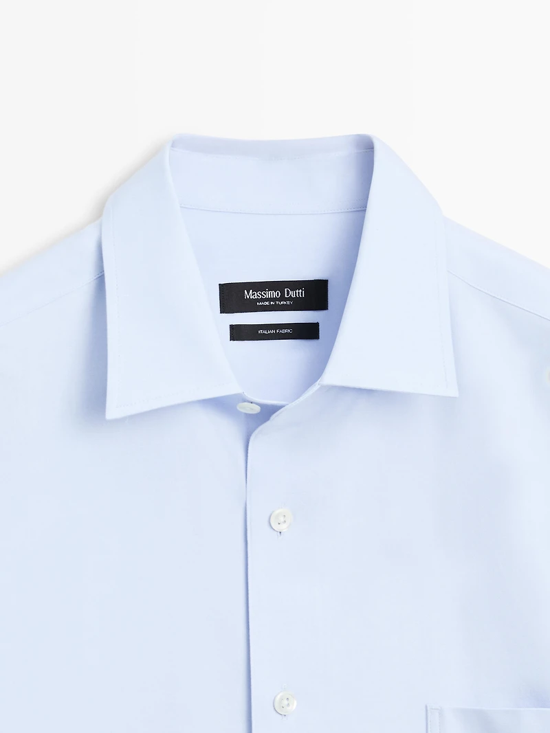Cotton blend comfort twill shirt