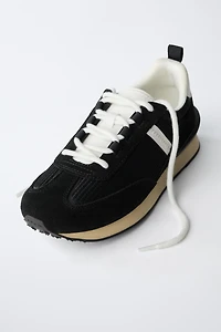 SPLIT LEATHER ATHLETIC SHOES