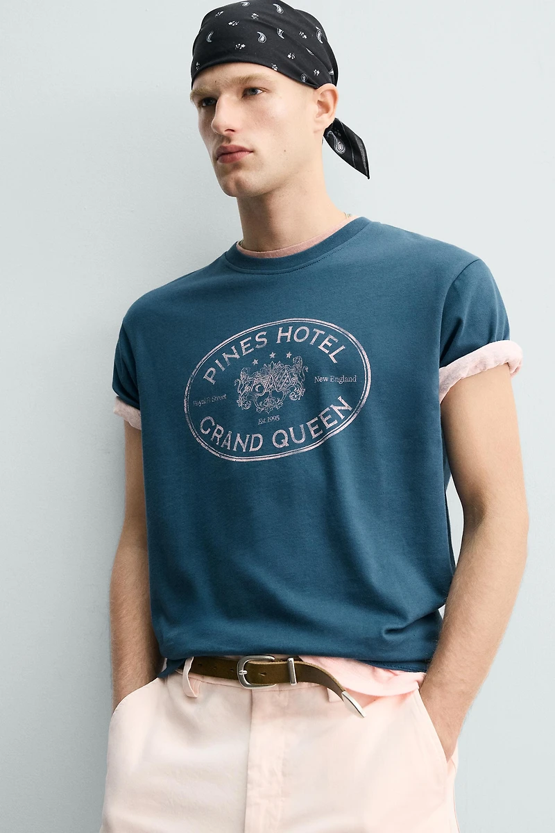 WASHED PRINT T-SHIRT