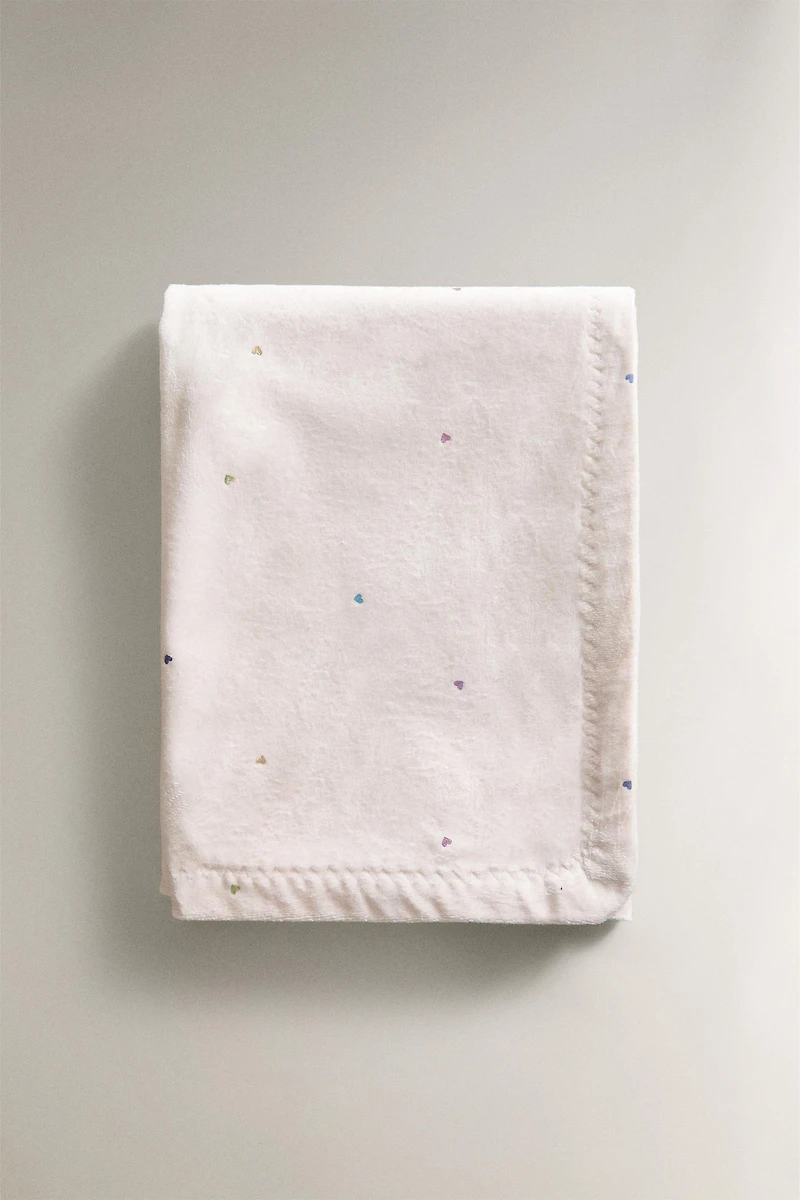 COUVERTURE ENFANT IMPRIMÉ COEURS