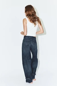 TRF MID-RISE BALLOON JEANS WITH LOOPS