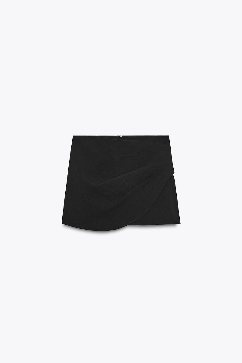 PLEATED WRAP SKORT