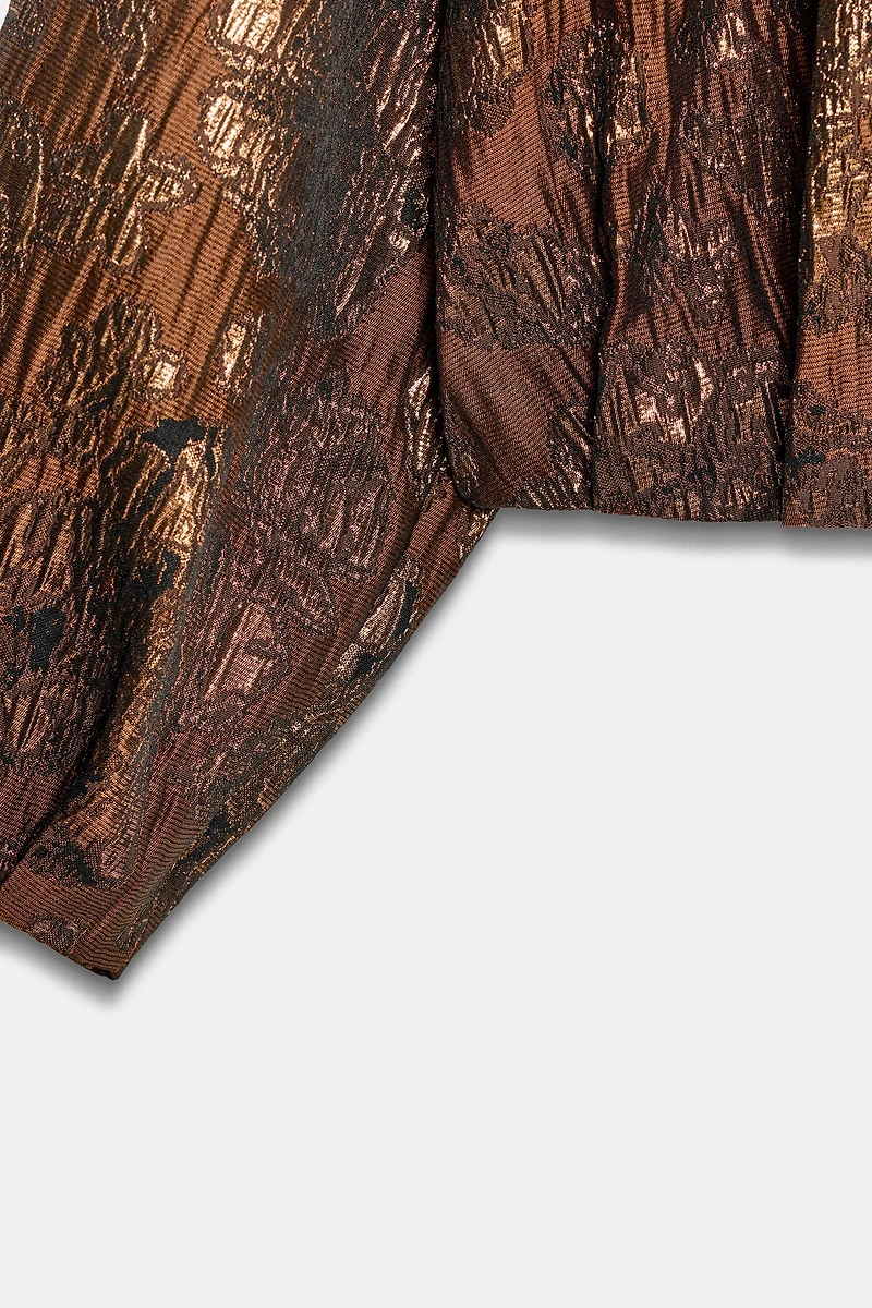 SHINY JACQUARD BOMBER JACKET