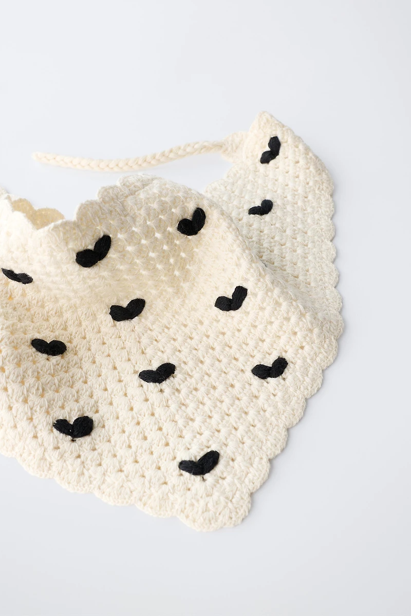 HEARTS CROCHET KNIT BANDANA