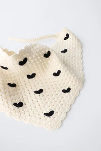 HEARTS CROCHET KNIT BANDANA