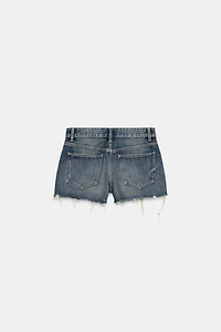 TRF RIPPED MID-RISE DENIM SHORTS