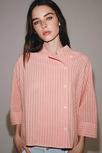 ZW COLLECTION ASYMMETRIC STRIPED SHIRT