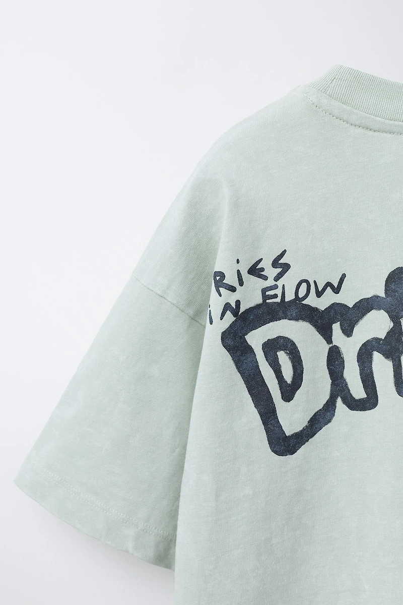 T-SHIRT EFFET DÉLAVÉ PIÈCES